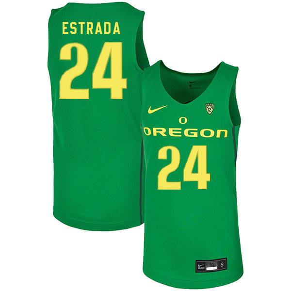 Men #24 Aaron Estrada Oregon Ducks College Basketball Jerseys Sale-Green